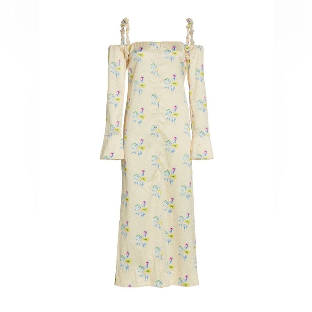 NWT Ganni Floral Satin Dress